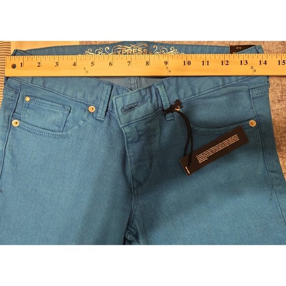 Express Women Stella Regular Fit Jean Legging Low Rise Electric Blue Size 6 NWT - Picture 13 of 14